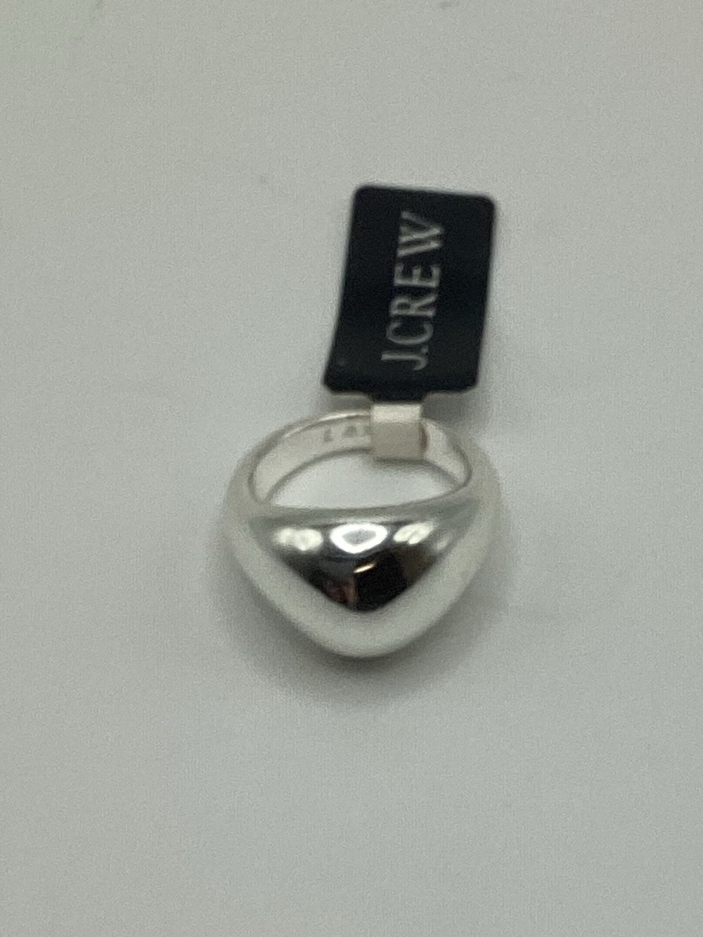 J. Crew Polished Silver Dome Heart Ring